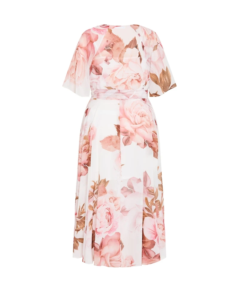 City Chic Women's Plus Lovers Lane Print Dress