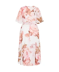 City Chic Women's Plus Lovers Lane Print Dress