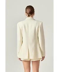 English Factory Women's Double Breasted Jacket