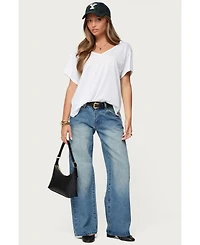 Edikted Womens Sonora Oversized V Neck T Shirt