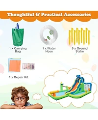 Inflatable Water Slide with Splash Pool & Climbing Wall