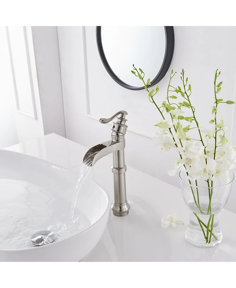 Greenspring Waterfall Single Hole Single-Handle Vessel Bathroom Faucet With Drain Assembly Oil Rubbed Bronze