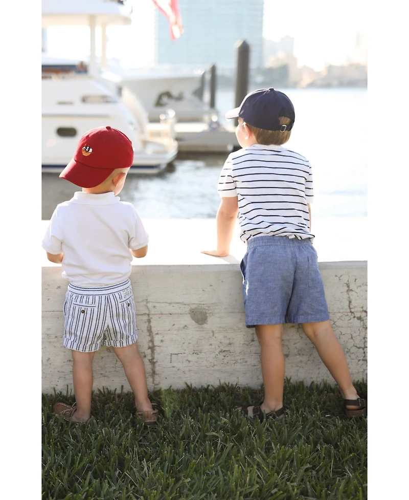 Bits & Bows Boys' Football Baseball Hat in Navy - Baby, Little Kid, Big Kid