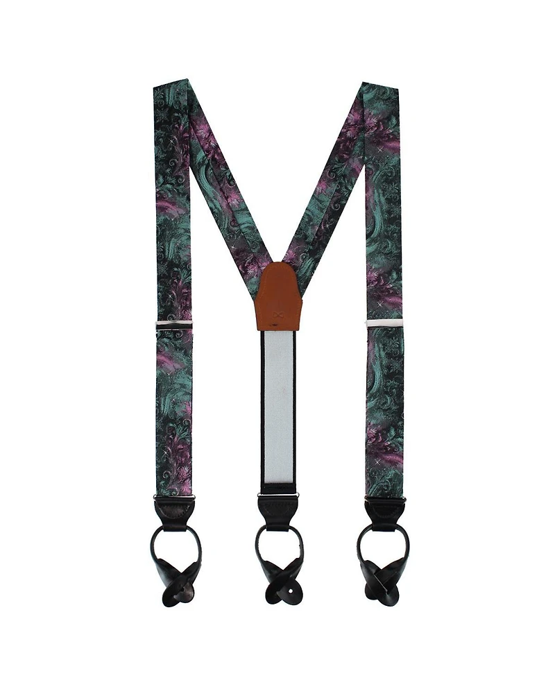Trafalgar Men's The Arcane Storm Silk Button End Novelty Suspenders