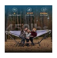 Heavy-Duty Steel Stand Double Hammock: Portable, Easy Assembly