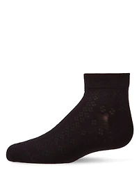Memoi Girls Rayon Blend Diamond Knit Patterned Ankle Sock