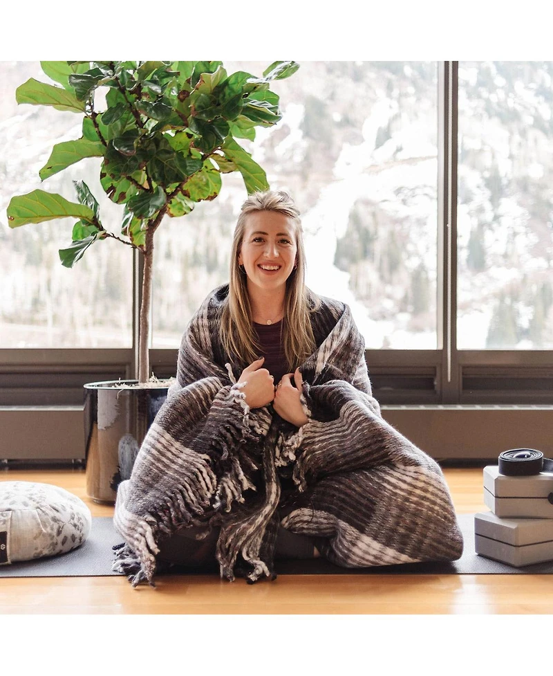 Hugger Plaid Yoga Blanket