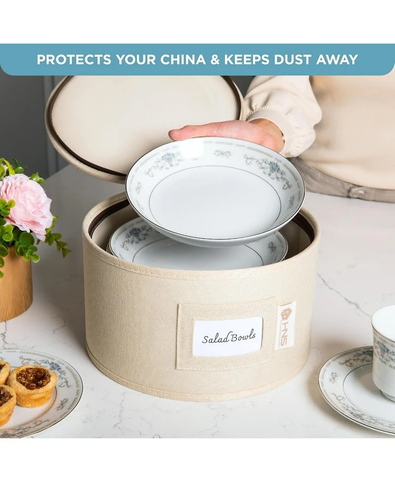 Hard Shell China Storage Containers 8-Piece Set Moving Boxes for Dinnerware Service 12