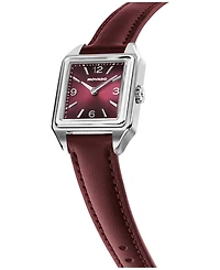 Movado Women's 1917 Swiss Quartz Cherry Leather Watch, 25 x 34.1mm