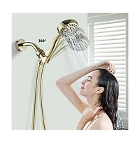 Rainsken Handheld Shower Head with Hose High Pressure Shower Heads, Gold