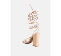 Pole Dance Lace Up Block Heel Sandals Women