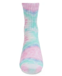 MeMoi Pastel Tie Dye Cotton Blend Kids Crew Sock