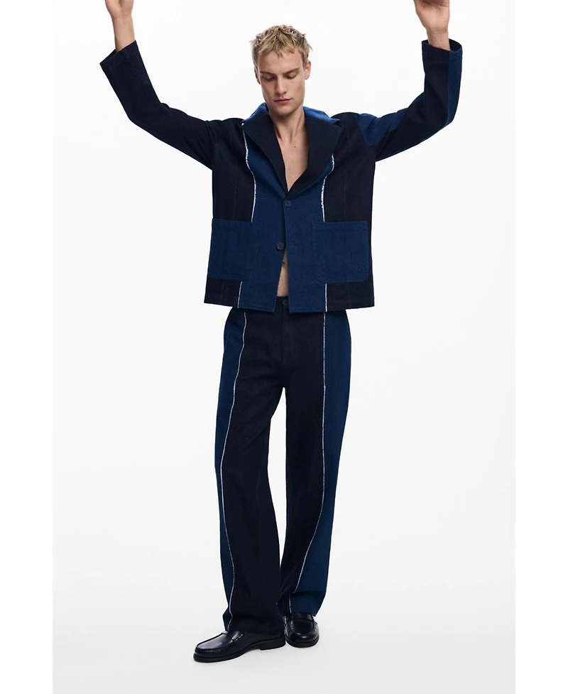 Desigual Men's Blazer with combined seams