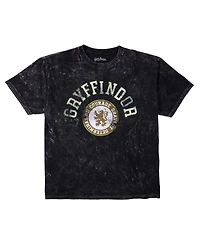 Harry Potter Men's Gryffindor Varsity Blue Vintage Mineral Wash Crew Neck Short Sleeve T-shirt
