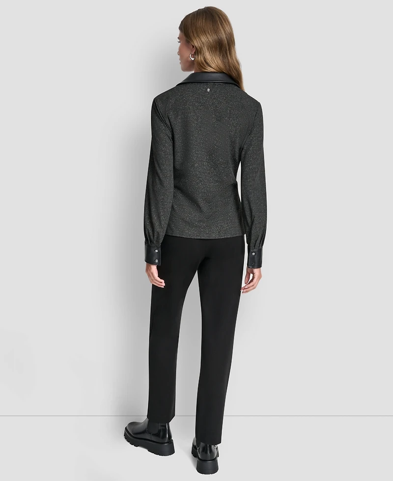 Dkny Women's Knit Twist Front V-Neck Top
