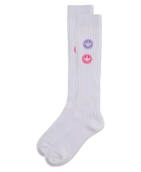 Memoi Girls "Rubber Smiley Face" Cotton Rich Knee Sock