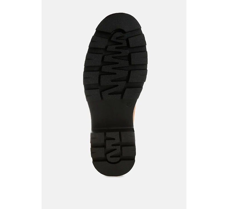 Gleam Stride Faux Leather Chunky Loafers Women
