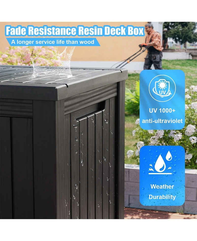 Chic Crate - StormArmor 180Gal LockPro Deck Box - Hurricane-Proof Hdpe Resin w/ QuadLock & UV360 Shield - Mega Outdoor Storage for Pool/Patio Tools