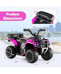 Gymax 6V Kids Ride On Atv w/ Music & Spray Function Usb Port Storage Box Toy Car