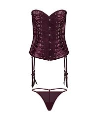 Adore Me Nikita Women's Plus-Size Unlined Boned Corset & G-string Set