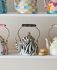 MacKenzie-Childs Zebra Enameled 2-Quart Tea Kettle