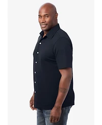 KingSize Big & Tall Lightweight Stretch Mesh Pique Button Down Shirt