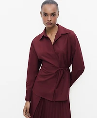 Mango Women's Bow Detail Wrap Shirt