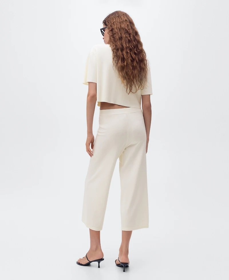 Mango Women's Crop Knit Pants