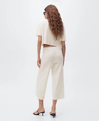 Mango Women's Crop Knit Pants