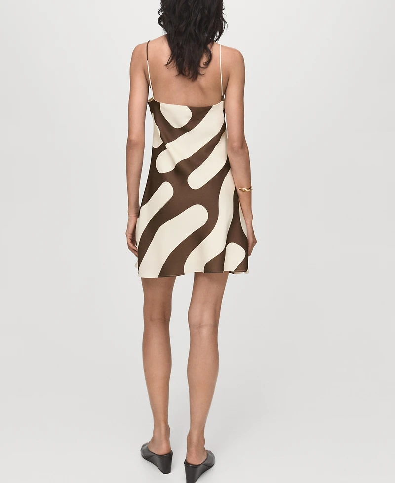 Mango Women's Printed Satin Dress