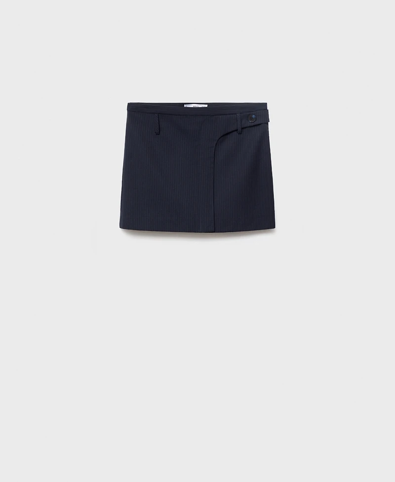 Mango Women's Pinstriped Short Skirt