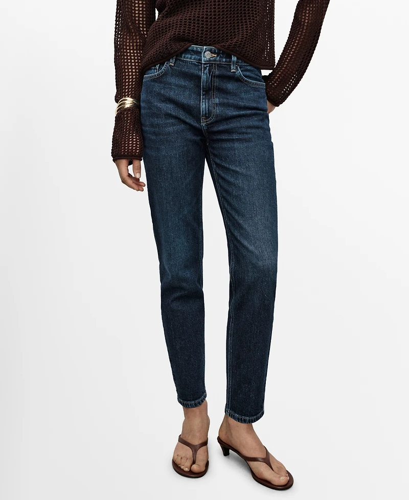 Mango Women's Newmom Comfort High-Rise Jeans