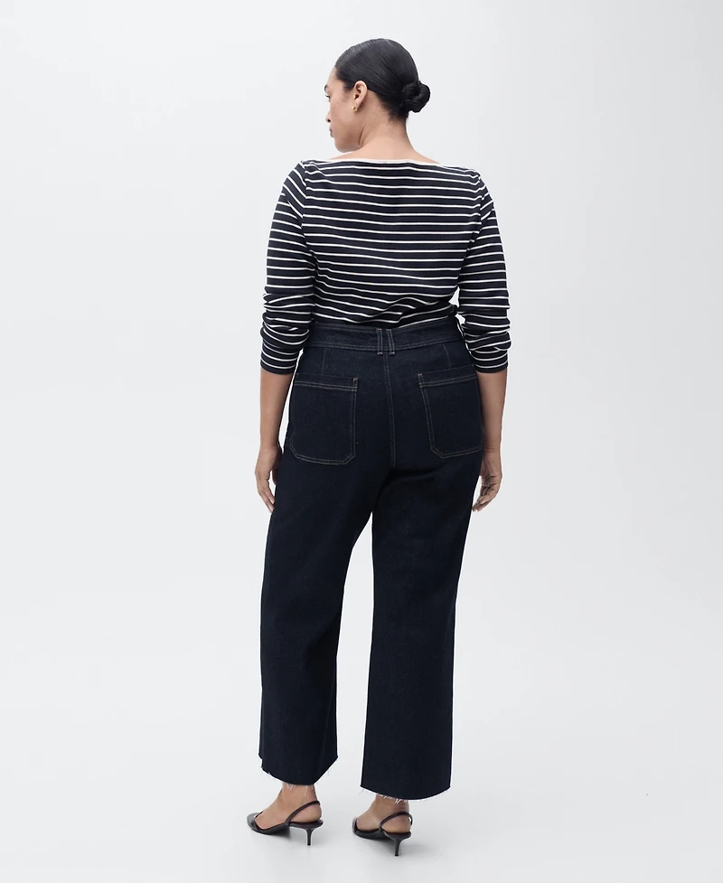 Mango Women's Catherin Culotte High-Rise Jeans