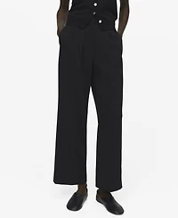 Mango Women's Straight-Fit Pleated Pants