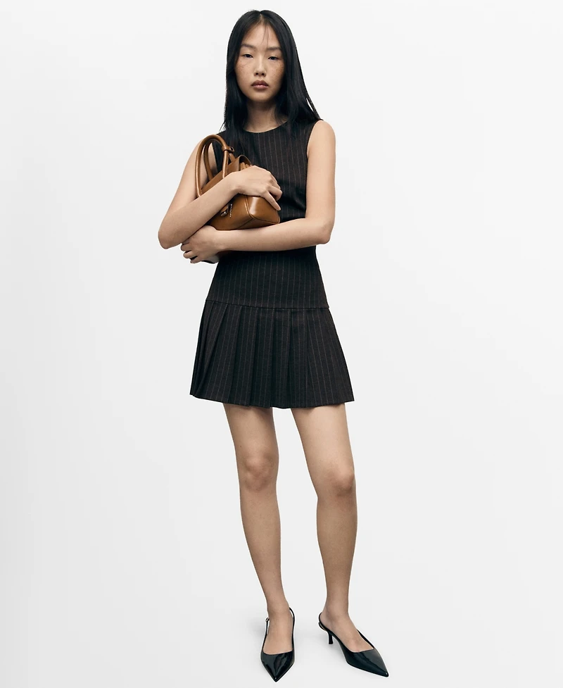 Mango Women's Pleated Short Dress