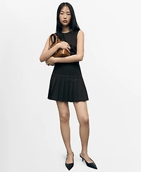 Mango Women's Pleated Short Dress