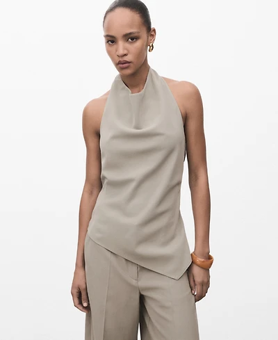 Mango Women's Asymmetrical Open-Back Top