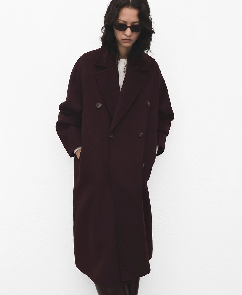 Mango Women's Handmade Oversized Wool Coat