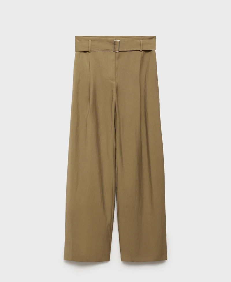 Mango Women's Belted Paper bag Pants