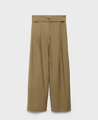 Mango Women's Belted Paper bag Pants