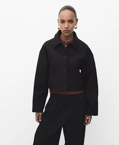 Mango Women's Pockets Cropped Jacket