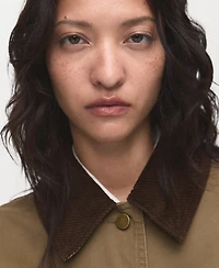 Mango Women's Corduroy Collar Denim Jacket