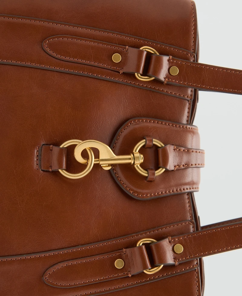 Mango Women's Hook Fastener Large Shoulder Bag