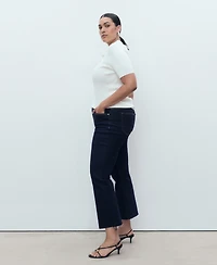 Mango Women's Sienna Flared Cropped Jeans