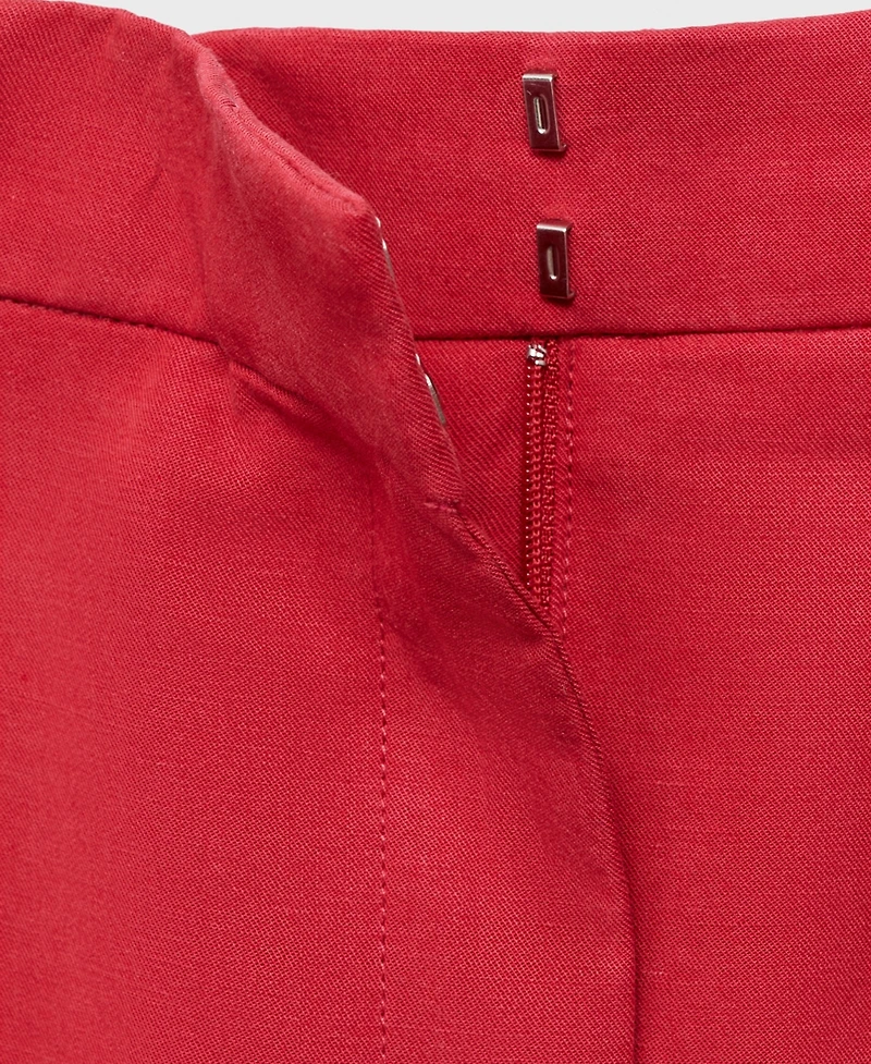 Mango Women's Linen-Blend Balloon Suit Pants