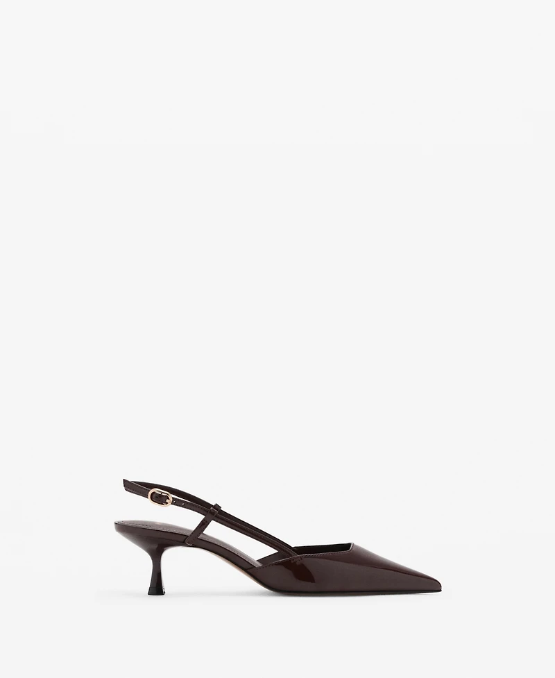 Mango Women's Kitten-Heel Patent Leather Shoes