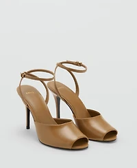 Mango Women's Ankle-Cuff Heeled Sandals