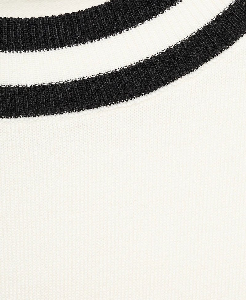 Mango Women's Short-Sleeve Contrast Stripe Sweater