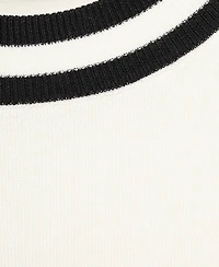 Mango Women's Short-Sleeve Contrast Stripe Sweater