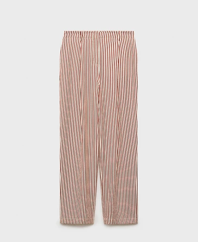 Mango Women's Pleated Striped Pants